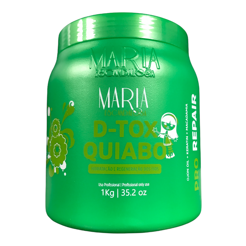 Maria Escandalosa Okra D-Tox Hair Pro Repair Fiber Restore Mask  35oz  1kg - Keratinbeauty
